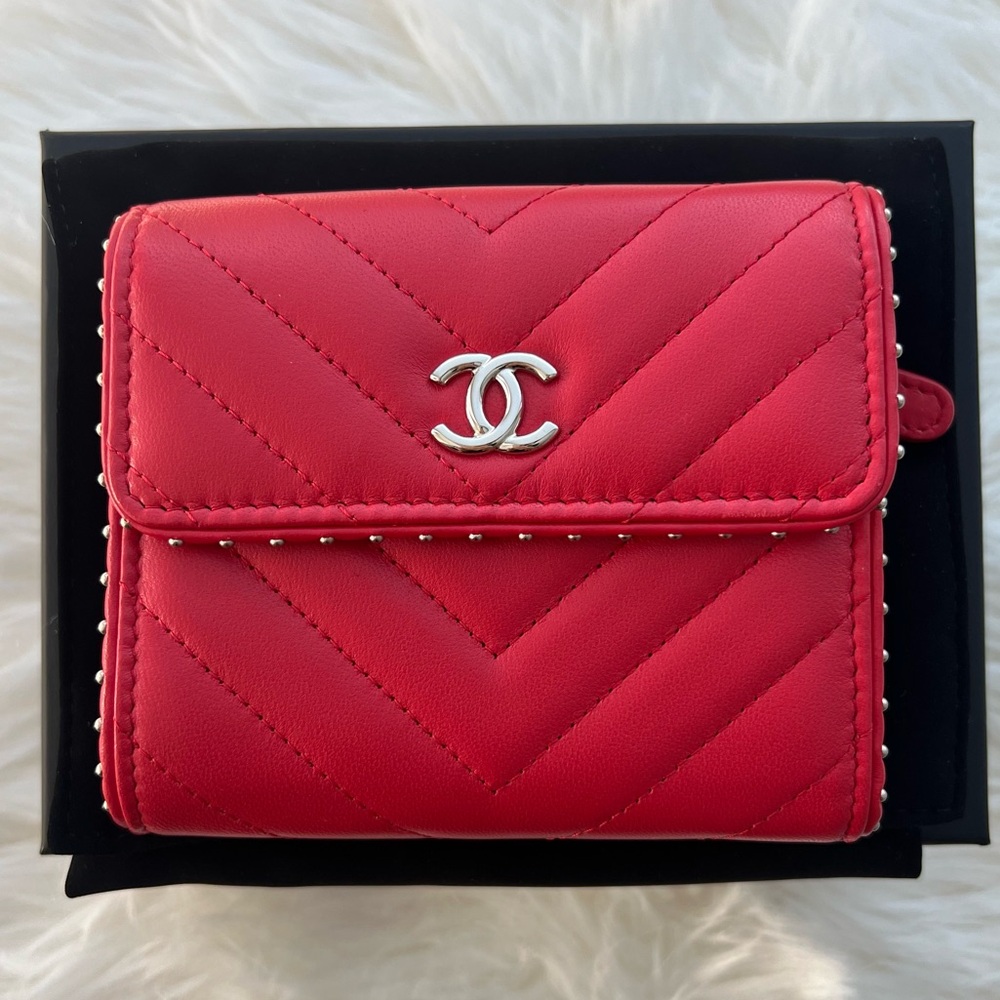 Chanel Tri-Fold Red Wallet